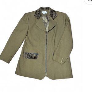 Focus 2000 retro Olive and Leopard Print jacket The Nanny 90s Fall